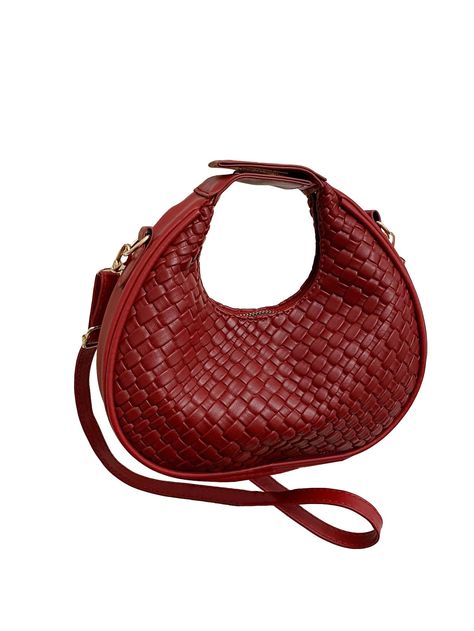 PRICES MAY VARY. Material: Made of pu leather Feature: Zipper closure, dumpling shape, top handle, mini handbag Perfect for dating, valentines day, shopping, working, traveling, vacation，everyday use etc. Fashionable and practical handbags for women Dimension: 1.97IN" (W) x 7.87IN" (H) x 5.51IN " (L), handle height: 3.54IN Please refer to the size guide of Product Measurement which we provide in our photos (not body size) Size Chart:（Product Measurement）  one-size:Bag Height:7.87IN,Bag Length:5. Png Accessories, 2020 Clothes, Leather Weave, Crescent Bag, Round Purse, Mini Handbag, Small Handbag, Leather Weaving, Mini Handbags