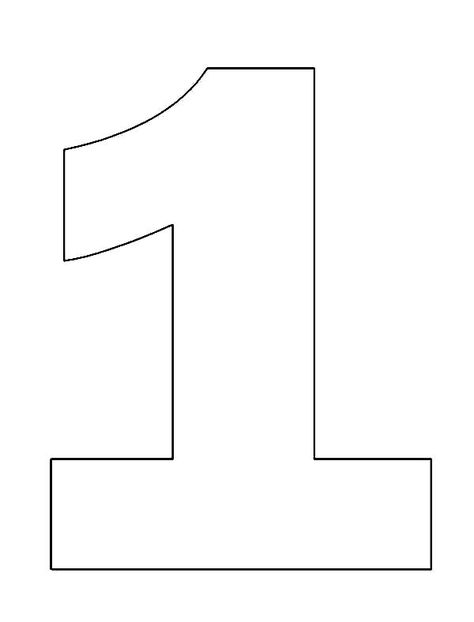 Number One Coloring Page Number One Cutout, Number 1 Silhouette, Number 1 Printable Template, Number One Coloring Page, Number One Template, Number 1 Template Free Printable, 1 Lettering Number, Number 1 For Birthday, Number One Printable