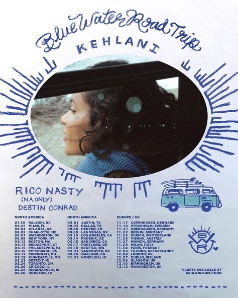 Blue Water Road, Destin Conrad, Tour Poster, Dorm Posters, Kehlani, Tour Posters, Travel Tours, Grand Rapids, Music Playlist