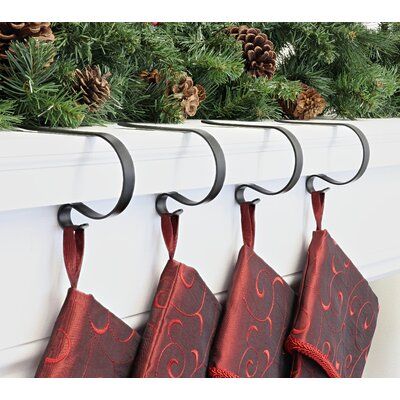 Haute Decor Original MantleClip Stocking Holder Color: Decoration Ideas Apartment, Stocking Hooks, Elf Stocking, Black Stocking, Fur Tree, Stocking Holder, Christmas Stocking Holders, Stocking Hanger, Hanging Stockings