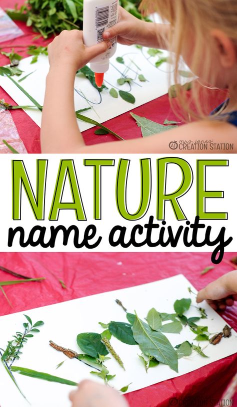 Nature Name Activity - Mrs. Jones Creation Station Name Activity, Natural Learning, Outdoor Learning Activities, Nature Names, Nature School, Creation Station, Name Activities, Theme Nature, Outdoor Education