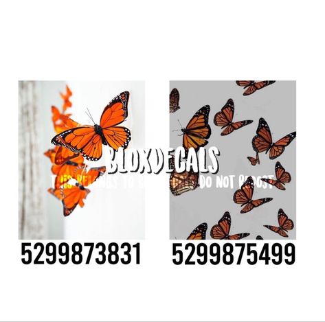 Blocksburg Decals, Aesthetic Bloxburg, Butterfly Decals, Bloxburg Building, Picture Codes, Roblox Pfp, Instagram Code, Roblox Decals, Pic Code