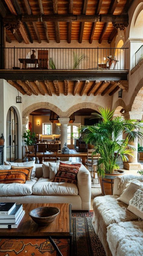 Living Room Designs Spanish Style, Hacienda Living Room, Hacienda Style Homes Interiors, Hacienda Interior, Hacienda Interior Design, Spanish Living Room, Spanish Style Home Interior, Interior Design 2024, Spanish Interior Design