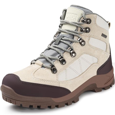 PRICES MAY VARY. LASTING COMFORT - Our women's hiking boots have a durable rubber sole that provides greater comfort, which reduces foot fatigue as you traverse over thick roots and rocks. Padded tongue & ankle for extra cushioning and all-day comfort. WATERPROOF & BREATHABLE - This women's waterproof hiking boots features a waterproof membrane that seals out water and lets moisture escape, which keeps you dry and comfortable no matter the conditions. Mesh upper for increased breathability. GREA Kids Hiking Outfit, Cute Hiking Outfit Fall, Winter Hiking Outfit Women, Womens Hiking Boots, Women’s Hiking Boots, Black Hiking Boots, Cute Hiking Outfit, Womens Hiking, Hiking Outfit Fall