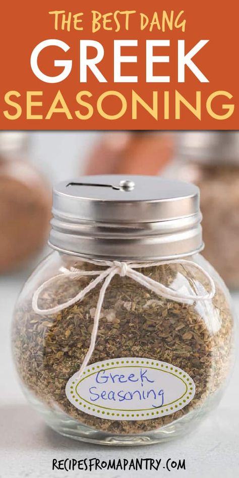 This Greek Seasoning Recipe will become your new favorite pantry staple. With just a few ingredients and 5 minutes, you can easily make this greek spice blend!! Perfect for adding tons of flavor to dishes like chicken, fish, soup, stews, and salads. Makes an affordable edible gift too! Click through to get this awesome Greek DIY Blend Recipe!! #greekseasoning #greekspice #spiceblends #spicemixes #homemadespices #DIYspiceblend #spices #homemadespices #seasoning #ediblegift #Greekrecipes Greek Seasoning Recipe, Gyro Seasoning, Mediterranean Seasoning, Greek Spices, Homemade Spice Mix, Spice Blends Recipes, Spice Mix Recipes, Greek Seasoning, Homemade Spice Blends