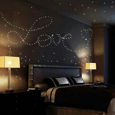 Love Dream Rooms For Couples, Bedroom Ideas Couples, Bedroom Ideas For Couples Romantic, Romantic Bedroom Lighting, Galaxy Bedroom, Bedroom Designs For Couples, Couple Room, Romantic Bedroom Decor, Bedroom Decor For Couples