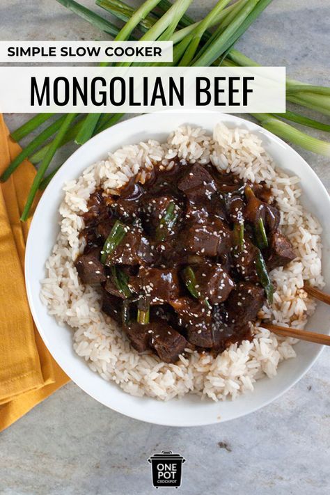 This crock pot Mongolian beef recipe is fantastic! It's similar to the PF Changs recipe but way less pricey. #Mongolianbeef #pfchangs #copycat #slowcooker #crockpot #crockpotrecipe Crock Pot Mongolian Beef, Chinese Beef Dishes, Slow Cooker Mongolian Beef Recipe, Slow Cooker Mongolian Beef, Lazy Meals, Mongolian Beef Recipe, Mongolian Beef Recipes, Pf Changs, Mongolian Beef