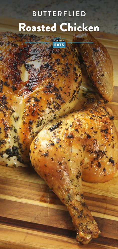 How To Flatten A Whole Chicken, Flatten Chicken Recipes, Bird Recipes, Butterflied Chicken, Roast Chicken Recipe, Perfect Roast Chicken, Chicken Tonight, Spatchcock Chicken, Chicken Tetrazzini