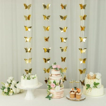 3D Gold Paper Butterfly Banner Looking for an easy and affordable way to add some extra magic to your next event? Look no further than our beautiful 3D Paper Butterfly Banner! Made from high-quality paper and carefully crafted with attention to detail, this stunning banner is guaranteed to add a touch of elegance and whimsy to any occasion. Whether you are planning a wedding reception, birthday party, or special event, this 3D Paper Banner is the perfect way to create a memorable and enchanting Butterfly Banner, Party Streamer, Butterfly Hanging, Butterfly Garland, Paper Garlands, Wedding Reception Planning, Paper Party Decorations, Party Girlande, Party Streamers