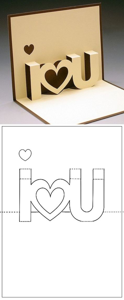 DIY Valentines Day Cards - Funny and Cute Ideas for Handmade Cards Valentine Card Template, Cadeau St Valentin, Pop Up Card Templates, Diy Holiday Cards, Diy Valentines Cards, Valentines For Mom, Happy Cards, Buku Skrap, Diy Gifts For Boyfriend