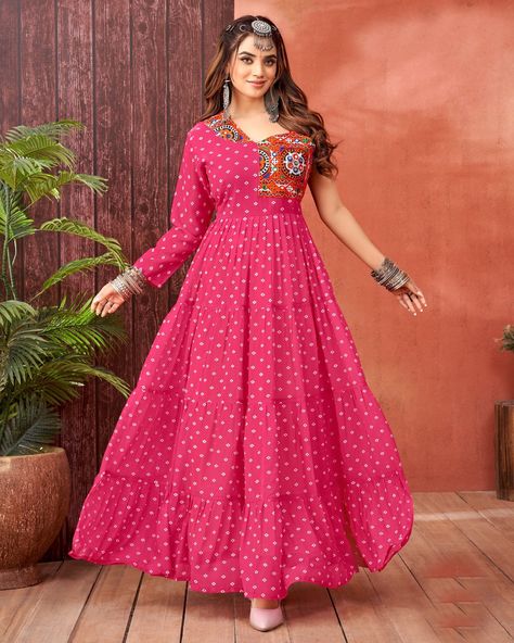 CATALOG: 14592 Faux Georgette Designer Printed With Traditional Kutchi Work Graceful Navratri Special Gown Just click on the link for any assistance: https://wa.me/919409462680 #ShortKurti #CasualWear #Fancy #Ethnic #Designer #Kurti #ShortKurti #Smart #Dress #Saree #SalwarKameez #EthnicDress #LoveForEthnic #FestiveWear #Shopping #Family #Gift #Girlish #Wedding #Function #Party #HerDress #Wardrobe #bollywoodstylefile #Gowns #ReadymadeDress #KurtiBottomSet #coordsetstyle #Lehenga #LehengaSet Navratri Dress Kurti, Exclusive Gowns, Navratri Collection, Stylish Gown, Party Wear Gown, Kutch Work, Indo Western Dress, Navratri Special, Ready To Wear Saree