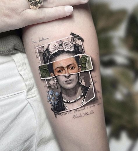 Frida Tattoo, Frida Kahlo Tattoos, Famous Tattoos, Work Tattoo, Intricate Tattoo, Painting Tattoo, Line Work Tattoo, Aesthetic Tattoo, Line Work