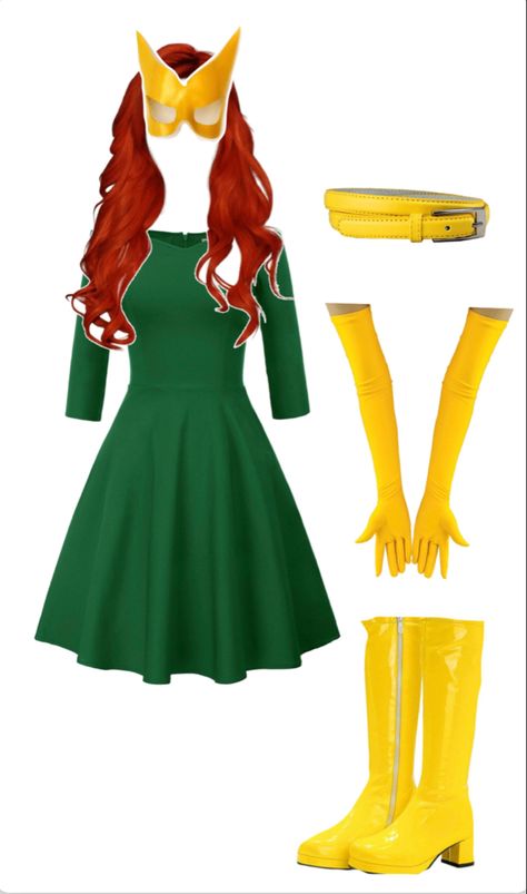 Jean Grey Halloween Costume, Jean Grey Xmen Costume, Jean Gray Costume, Expo Costume, Xmen Costume, Kirby Cosplay, Jean Grey Cosplay, Jean Grey Costume, Female Cosplay Ideas