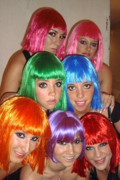 Now there's a color to go with whatever the color of your scales are! Fun Wigs Party, Wig Party Ideas, Colorful Wig Costume Ideas, Wig Birthday Party, Colored Wig Party, Neon Wig, Fun Wigs, Football Makeup, Party Animal Costume