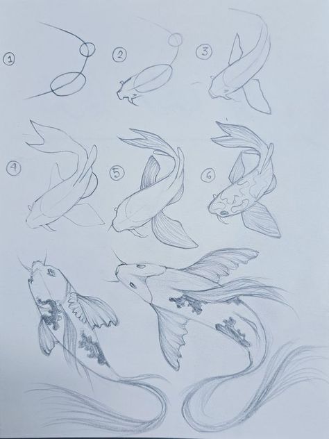 Fish Drawing, Fish Drawings, Koi Fish, Art Stuff, Koi, Markers, Sketch, Fish, Drawings