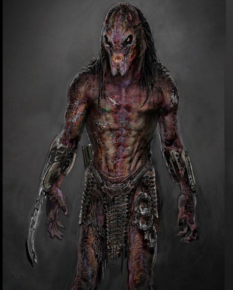 Prey Concept Artist Michael Vincent Shares Feral Predator Color Schemes, Anatomical Ideas, & Weaponry - Alien vs. Predator Galaxy Demon Ideas, Yautja Art, Feral Predator, Predators Film, Vincent Art, Alien Predator, Predator Artwork, Predator Alien Art, Predator Movie