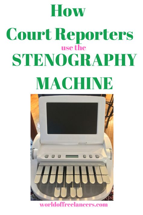 The stenography machine is very complicated, and the only people in the world who know how to use it are court reporters. Here is a detailed description of just how stenographers use the steno machine. #stenographymachine #courtreporters #stenography Court Stenographer, Court Reporting, Typing Jobs, Machine Work, Punctuation Marks, Women Entrepreneurs, Unique Words, Job Board, Freelance Writing