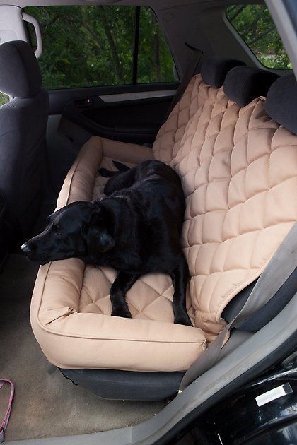 Buy 3 Dog Pet Supply Quilted Car Back Seat Protector with Bolster, Tan at Chewy.com. FREE shipping and the BEST customer service! Dog Quilts, Car Back Seat, Dog Essentials, Dog Rooms, Dog Car Seats, Dog Things, Seat Protector, Dog Carrier, Dog Car