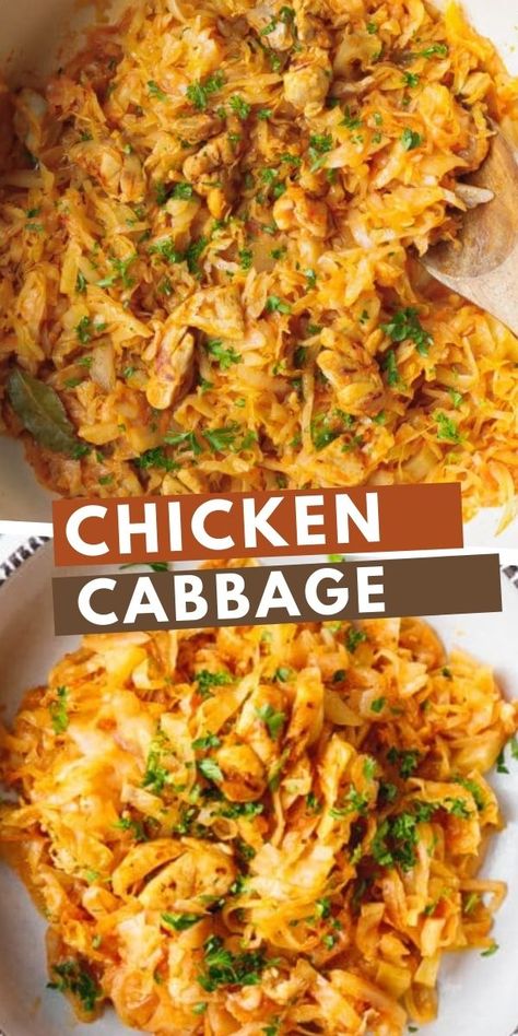 Cabbage With Chicken, Keto Cabbage Recipe, Main Dish Salad Recipes, Cabbage Casserole Recipes, Low Calorie Chicken, Caprese Salad Recipe, Sauteed Cabbage, Chicken And Cabbage, Low Cholesterol Recipes