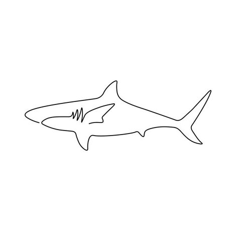 Simple Shark Tattoo, Shark Outline, Shark Drawing, Neck Tattoos Women, Drawing Stencils, Shark Tattoos, Dainty Tattoos, Outline Drawings, Neck Tattoo