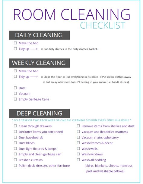 Room Cleaning Checklist, Bedroom Cleaning Checklist, Clean Room Checklist, Room Cleaning Tips, Daily Cleaning Checklist, Room Checklist, Deep Cleaning Checklist, Room Cleaning, Cleaning My Room