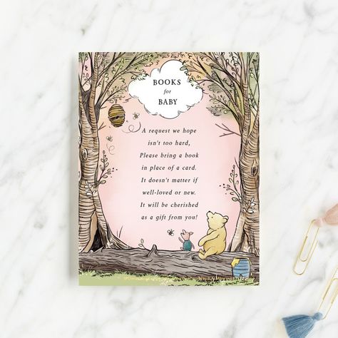 Disney's Winnie the Pooh in the Wood Baby Shower Insert Cards by Becky Nimoy | Minted Thank You Cards From Kids, Shower Insert, Winnie The Pooh Themes, Pooh Birthday, Winnie The Pooh Birthday, 1st Bday Ideas, Pooh And Friends, Pooh Baby, Vintage Winnie The Pooh