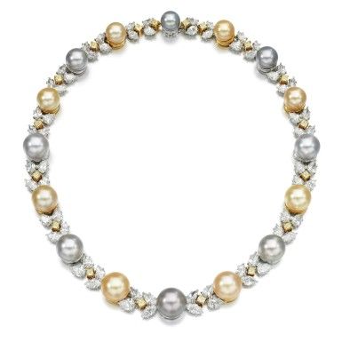 GRAFF | CULTURED PEARL AND DIAMOND NECKLACE | The Weekly Edit: Fine Jewels | London 2020 | Sotheby's Expensive Necklaces, Diamond Necklace Gold, Nouveau Jewelry, Pearl And Diamond Necklace, Diamond Necklace Designs, Jewellery Sketches, Cultured Pearl Necklace, Unusual Jewelry, Character Reference