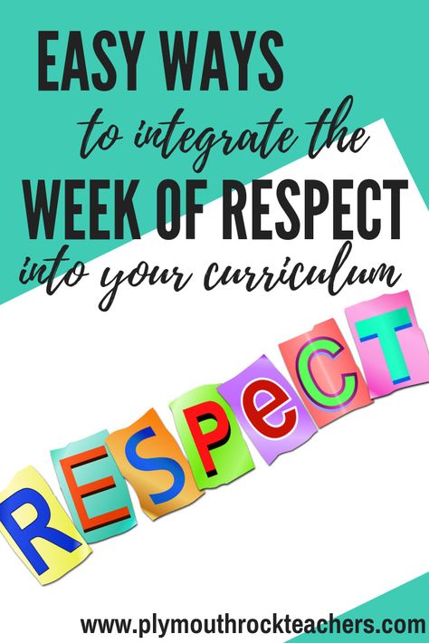 Week Of Respect Activities Middle School, Week Of Respect Activities Elementary, Respect Examples, Rights Respecting Schools, Respect Activities, October Preschool, Teaching Respect, Middle School Activities, Staff Development