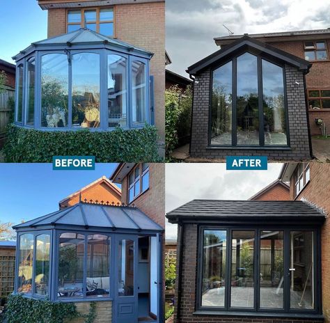 Conservatory Renovation Before And After, Conservatory Conversion Ideas, Conservatory Transformation, Conservatory Exterior, Conservatory Renovation, Conservatory Inspiration, Conservatory Conversion, Bedroom Extension, 1930s House Extension