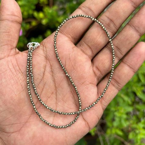 Beautiful Tiny Pyrite Beaded Necklace ❤️❤️❤️ https://influentialgemscraft.etsy.com/listing/1760831960 #pyritenecklace #facetedpyrite #pyritejewelry #sterlingilverclasp #handmadejewelry #necklace #jewelry #fashion #accessory #style #boho #bohemian #minimalistjewelry #delicatejewelry #jewelrylover #necklaceaddict #jewelrygram #instajewelry #shoplocal #support smallbusiness #handmadewithlove #2mmbeads #roundbeads #beadednecklace #silverclasp #goldentower #pyritehealing #groundingjewelry #prot... Tiny Bead Necklace, Pyrite Jewelry, Pyrite Necklace, Jewelry Real, Delicate Jewelry, Jewelry Lover, Necklace Gift, Shine Bright, Wedding Necklace