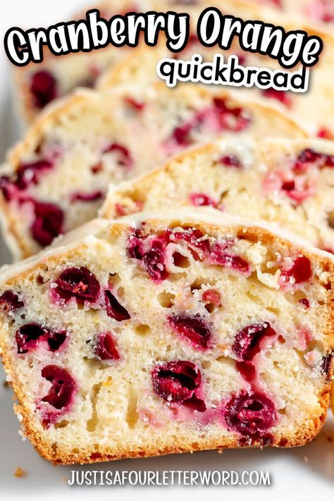 Looking for an easy and delicious homemade sweet bread recipe? Try this Cranberry Orange Quick Bread recipe that is loaded with simple ingredients. Packed with tart cranberries and a sweet orange glaze, this bread is the perfect addition to any special occasion, a weeknight dessert, breakfast, or an after-school snack. So if you're looking for a quick and easy dessert that everyone will love, whip up this Orange Glazed Cranberry Bread and head over to the blog for the full recipe. Pound Cake Loaf, Cranberry Quick Bread, Cranberry Orange Pound Cake, Cranberry Orange Bundt Cake, Cranberry Bread Recipes, Orange Bundt Cake, Orange Pound Cake, Orange Bread, Cake Loaf