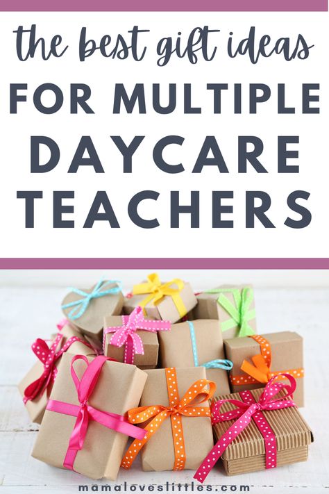 Here are some great ideas for gifts for multiple daycare teachers. If you're trying to find a present for several childcare teachers and staff members, consider some of these creative and easy options. Nursery Thank You Gifts, Teacher Group Gift Ideas, Cute Cheap Teacher Gifts, Cheap Teacher Gift Ideas, Gifts For Nursery Staff, Gifts For Prek Teachers, Daycare Director Gifts, Daycare Thank You Gift Ideas, Daycare Xmas Gift Ideas