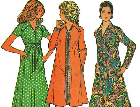 Tent Dresses Pattern, Robe Sewing Pattern, Front Zipper Dress, Dresses Patterns, Belt Pattern, 1970s Sewing Patterns, Plus Size Sewing Patterns, Zip Front Dress, Vintage Dress 70s