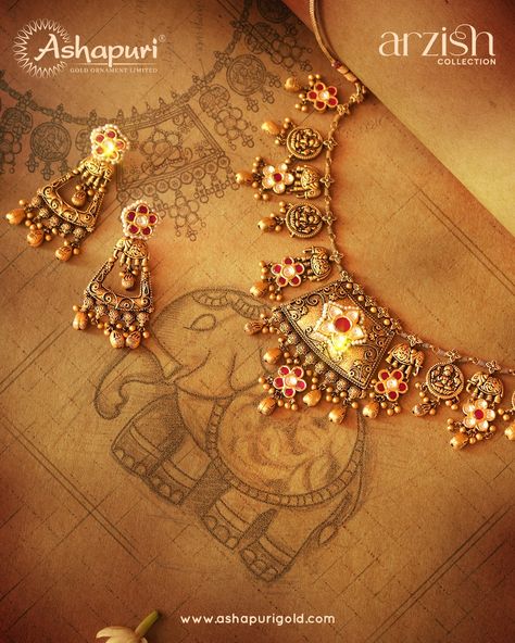 The elephant, known for its majestic strength and wisdom, Elephant is a symbol of power and grace, and holds a special place in our cultural heritage. Deeply rooted in Gujarat’s rich legacy, the elephant has always been a part of our traditional stories.✨ Inspired by this timeless symbol, we have woven its grandeur into our unique traditional jewelry, creating pieces that reflect both tradition and elegance. 🐘✨ #ashapurigoldornament #GoldJewelleryDesign #arzishcollection #elephant #GujaratH... Symbol Of Power, Gold Jewels Design, Traditional Stories, Timeless Symbol, Power Symbol, Gold Necklace Designs, Traditional Jewelry, Gold Jewellery Design, Cultural Heritage