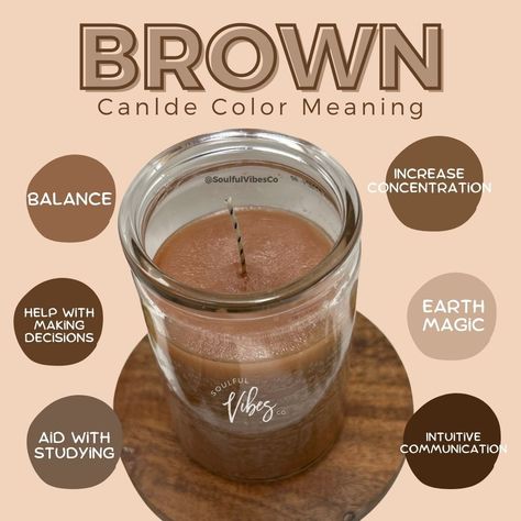 This color represents above all things balance & a firm connection 2 the land.People who supplicates in the presence of a burning brown candle is sending a message 2 the universe that they respect the dignity & solemnity of mother Earth (they are well-grounded), & that they acknowledge the delicate balance of all things living on this Earth. Brown candles are used in rituals 2 regain balance, seek refuge from chaos, eliminate indecisiveness, find lost items & develop meaningful friendships.⁠ Brown Candle Magic, Brown Candle Meaning, Candle Color Meanings Magic, Candle Magik, Meaningful Friendships, Magickal Correspondences, Candle Work, Spiritual Goddess, Brown Candle