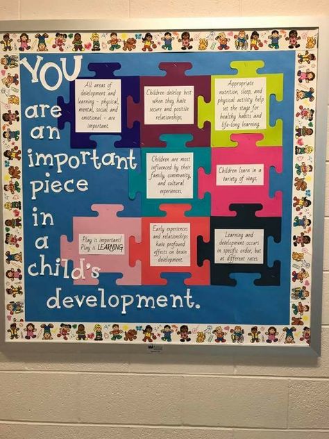 Parent Bulletin Boards, Puzzle Bulletin Boards, Daycare Bulletin Boards, Family Bulletin Boards, Head Start Classroom, Office Bulletin Boards, High School Bulletin Boards, Parent Board, Child Development Activities