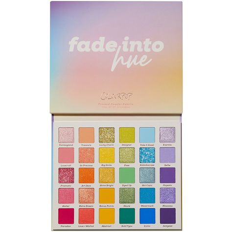 ColourPop Fade Into Hue Eyeshadow Palette Colourpop Fade Into Hue, Fade Into Hue Palette, Fade Into Hue, Eye Makeup Guide, Rainbow Beauty, Colourpop Eyeshadow Palette, Birthday 22, Colourpop Eyeshadow, New Eyeshadow Palettes