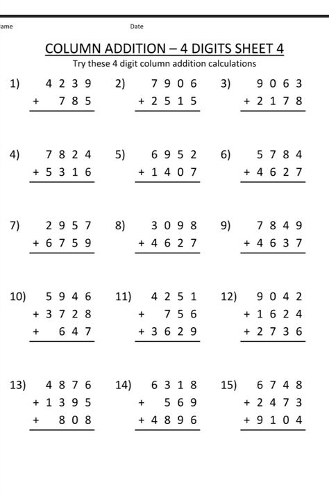 Are you looking for free Long Addition Worksheets for free? We are providing free Long Addition Worksheets for free to support parenting in this pand Math Shapesmic! #LongAdditionWorksheets #AdditionWorksheetsLong #LongAddition #AdditionWorksheets #Long #Addition #Worksheets #WorksheetSchools Long Addition Worksheets, Addition Worksheets 3rd Grade, Maths Addition Worksheets, Additional Worksheet, Column Addition, Maths Sums, Free Addition Worksheets, Kindergarten Math Worksheets Addition, Maths Worksheet