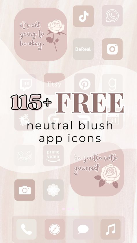 Free Neutral Pink App Icons for your Devices | guitar & lace Blush App Icons, Widgets Neutral, Motivational Widgets, App Icon Prime Video, Blush Pink Aesthetic, Free App Icons, Blush Aesthetic, All Apps Icon, App Aesthetic