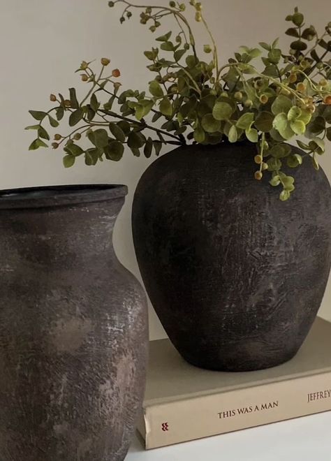 Black Vases, Large Vases, Accent Decor, Vase, Plants, Green, White, Instagram, Black