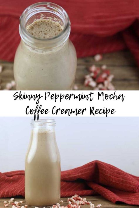 Mocha Coffee Creamer Recipe, Organic Coffee Creamer, Peppermint Mocha Coffee Creamer, Natural Coffee Creamer, Peppermint Mocha Coffee, Homemade Peppermint Mocha, Peppermint Mocha Creamer, Mocha Creamer, Vegan Coffee Creamer