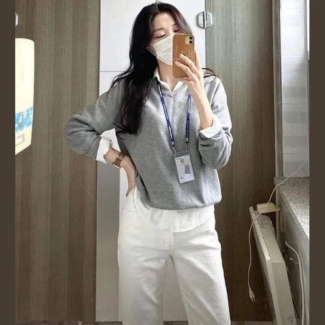 Korean Business Casual For Women, Korean Casual Work Outfit, Working Outfit Korean, Work Korean Outfit, Korean Style Work Outfit, Korean Working Outfit, Korean Outfits Work, Korean Work Outfit Business Casual, Work Outfits Women Korean