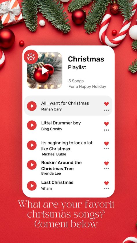 This Christmas playlist is the perfect way to get into the holiday spirit. It features 5 of the most popular Christmas songs of all time Christmas playlist, Christmas music popular, Christmas songs, Mariah Carey, Wham!, Bing Crosby #christmas #christmasmusic #christmasplaylist #holidays #music #singing #dancing #celebration Ultimate Christmas Playlist, Holidays Music, Christmas Music Playlist, Holiday Playlist, Popular Christmas Songs, Music Singing, Christmas Playlist, Favorite Christmas Songs, Happy Xmas