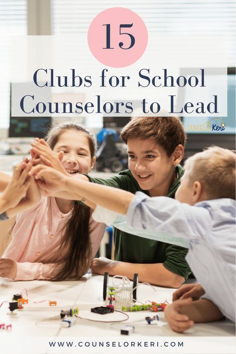 15 clubs for school counselors to lead: get your students engaged, involved, and growing with these fun, meaningful activities! School Counseling | Clubs | Group Counseling #schoolcounselor Saved by: Erin Dickson https://www.teacherspayteachers.com/Store/Erins-Online-Coaching-Camp Counselor Keri, Meaningful Activities, School Counsellor, High School Counseling, Middle School Counseling, Adolescent Health, Counseling Lessons, Guidance Lessons, Elementary Counseling