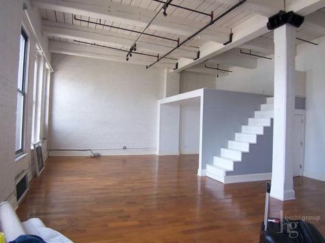 Take It or Leave It: Would you pay $3,500/month to live in this waterfront DUMBO loft? | BrickUnderground Dumbo Loft, Take It Or Leave It, Apartment Garden, Studio Apartment, Decorating Ideas, Stairs, Loft, Apartment, Home Decor