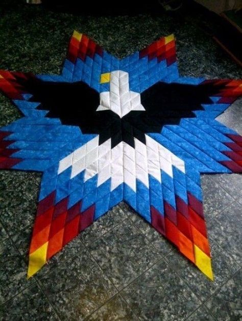 Eagle Lone Star - Free Quilting Pattern | Beautiful Skills - Crochet Knitting Quilting | Bloglovin’ 7 Point Star Quilt Pattern, Lonestar Quilt, Native American Quilt Patterns, Valor Quilts, American Quilts Patterns, Indian Quilts, Lone Star Quilt Pattern, Eagle Quilt, Quilt Stars