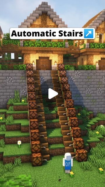 Sereyka on Instagram: "Minecraft Best Automatic Stairs↗️#minecraft #minecraftbuilds #minecrafttutorial #minecraftbuildings" What Should I Build In Minecraft, Mincraft Idea Houses Easy Small, Mincraft Bookshelves Ideas, Spiral Stair Case Minecraft, Minecraft Stairs Up Mountain, Minecraft Cat Enclosure, How To Make House In Minecraft, Minecraft Easy Building Ideas, Best Minecraft Builds