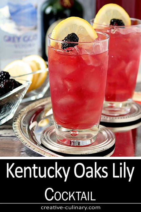 Oaks Lily Cocktail, Kentucky Derby Drinks, Lily Cocktail, Kentucky Derby Food, Kentucky Derby Party Outfit, Kentucky Derby Party Games, Derby Recipe, Kentucky Derby Themed Party, Kentucky Derby Pie