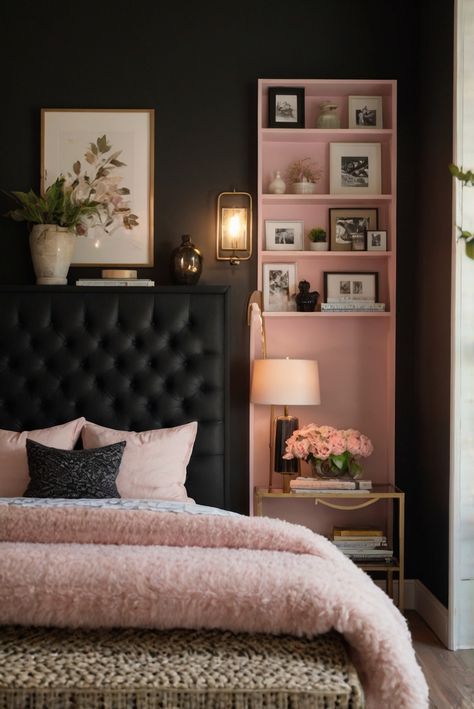 Escape to a dreamy romantic retreat with pale pink walls! Discover how this soothing hue transforms spaces in the best way. #ad     #Colortrend #wallpaint2024  #color2024  #DIYpainting  ##DIYhomedecor  #Fixhome Pale Pink Walls, Pale Pink Room, Pink Black Bedrooms, Alder Wood Kitchen Cabinets, Pink Bedroom Walls, Solid Wood Kitchen Cabinets, Room Revamp, Romantic Retreat, Dark Walls