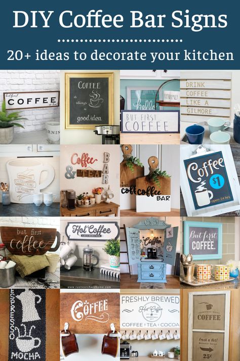 Coffee Bar Sign Ideas, Coffee Signs Diy, Bar Sign Ideas, Bar Signs Diy, Signs To Make, Diy Coffee Station, Coffee Bar Station, Coffee Area, Diy Coffee Bar